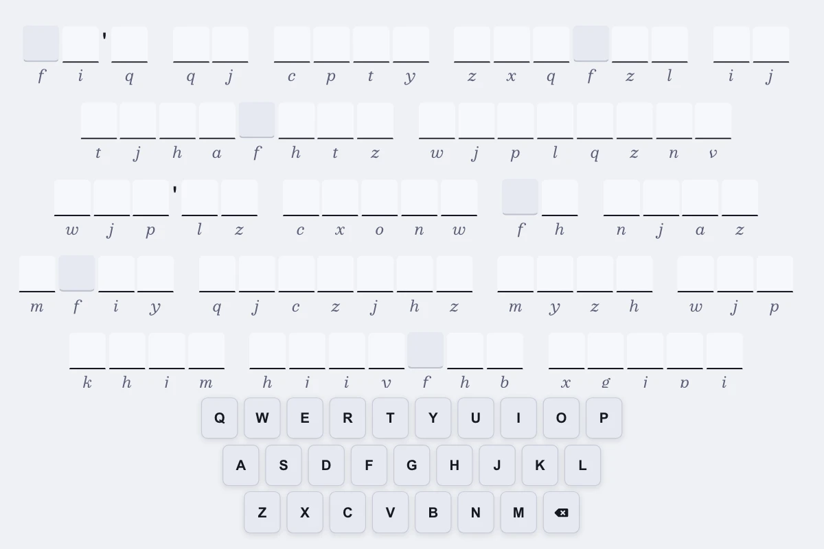 Crack the Quote showing the daily cipher puzzle and letter controls